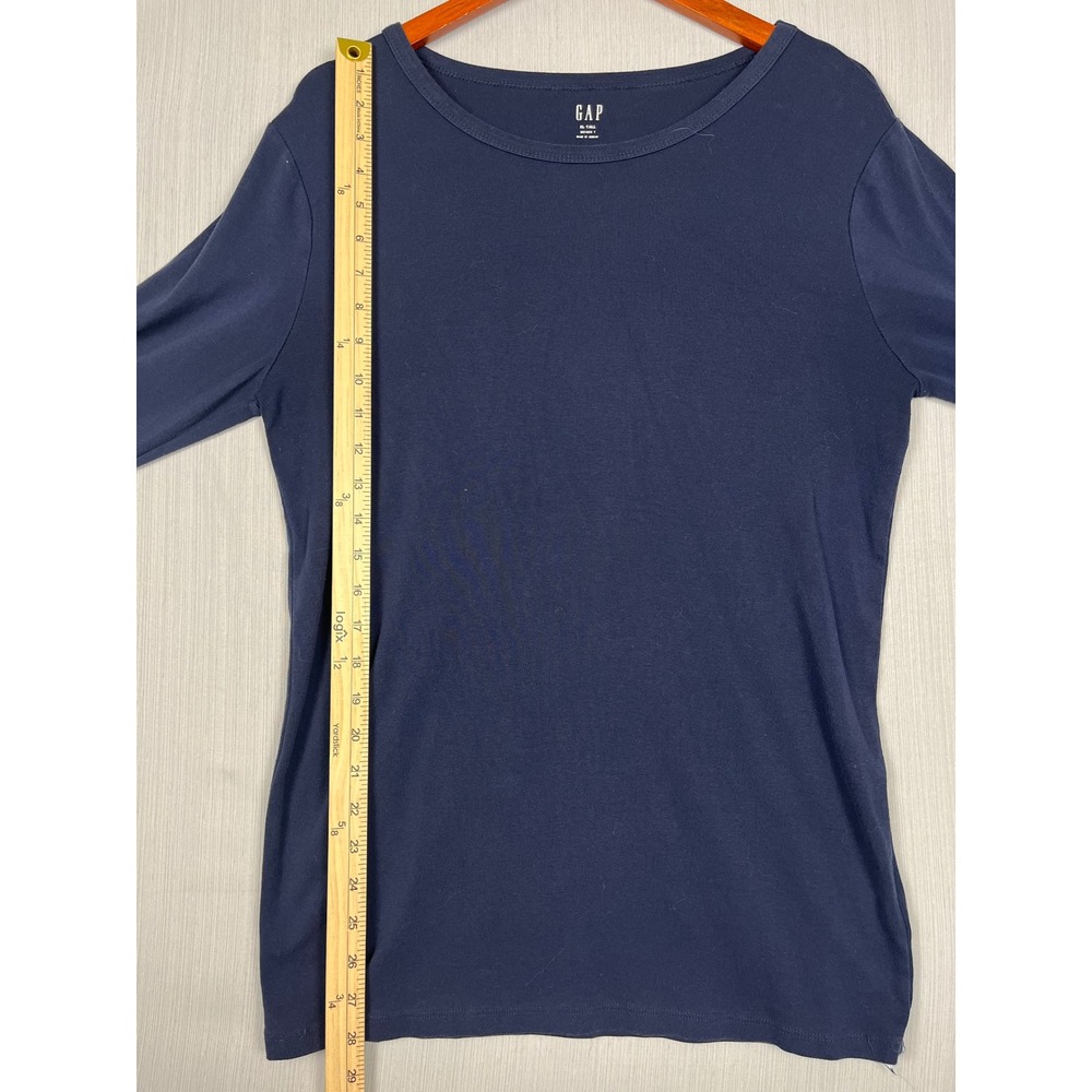 Gap Modern Tee Long Sleeve Womens XL Tall Navy Crew Neck Supima Cotton Minimal - Picture 7 of 9